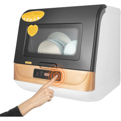 3-in-1 Countertop Dishwasher, Mini Portable Dishwasher with 360° Rotating Spray, Tabletop Small Dish Washer with 7.8L Built-in Water Tank for Home, Apartments, RVs