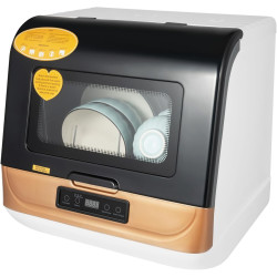 Portable Countertop Dishwasher 800W 110V 3 Washing Programs Dish Washer with Enhanced Dryingm 7.8-Liter Mini Dishwasher Automatic Dishwashing Machine for Small Apartments, Dorms(White)