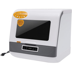 Counttop Dhwasher, Portabe Mini Dhwaher with 4 Wash Mods - Fast/Standad/Strong & Fruit Wash, No Installation Needed for Apartments/RVs, 17.7" Compact Stainless Steel (110V, 8L Capacity)