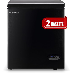 Chest Small Freezer with Electronic Control 41℉ to -15 ℉ Freestanding Deep Mini Freezers with 2 Removable Stainless Steel Basket Top Open Door BLACK
