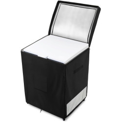 Deep Freezer Covers for Outside,Heavy Duty 600D Durable Chest Freezer Cover Waterproof,Outdoor Freezer Covers for Outside 5.0 Cubic Feet Chest Freezer,Top with Zipper to Open(28"W x 23"D x 34"H,Black)
