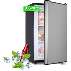 Maine Upright Freezer 3.6 Cu.Ft Mini Freezer with Reversible Stainless Steel Door Freestanding Compact Freezer with 3 Adjustable Thermostat, Small Freezer for Apartment Dorm (Silver)
