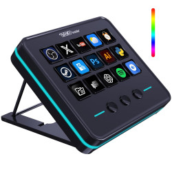 VSDINSIDE Macro Keypad, Stream Controller Deck Gaming Streaming Shortcut Keyboard, 18 Programmable Keys Customizable Visual AI P