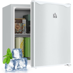 HOMCOM Mini Freezer Countertop, 1.1 Cu.Ft Compact Upright Freezer with Removable Shelves, Reversible Door for Home, Dorm, Apartment and Office, White