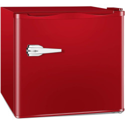 1.2 Cu.ft Mini Freezer, Small Upright Freezer with Removable Shelf & 7 Adjustable Temperature Control, Energy Saving, Low Noise for Bedroom, Apartment, Home, Office, Red