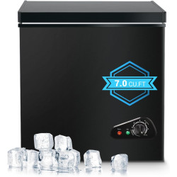 Chest Freezer 7.0 Cu.Ft Compact Chest Freezers with 7 Adjustable Thermostat Top Open Door Freezer Compressor Cooling with Removable Storage Basket for Home Bar Dorm