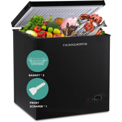 7.0 Cu.Ft Chest Freezer 7 Gears Temperature Control, Deep Freezer with Removable Basket, Compact Freezer for Kitchen, Home, Office, Garage, Basement-Black