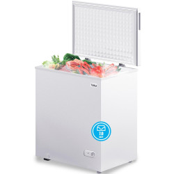 7.0 Cubic Feet Chest Freezer, White Deep Freezer with Removable Baskets, Free Standing Top Open Door Compact Freezer with Adjustable Temperature (7.0 Cu.Ft)