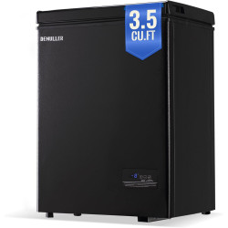 63L Mini Deep Freezer with Electronic Temperature Control Panel Small Chest Freezers with Two Baskets Black (-12℉ to 50℉) Ideal for Kitchen Dorm Apartment