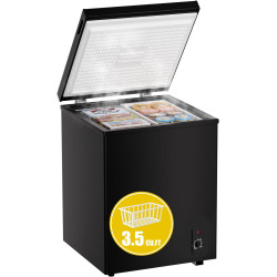 3.5 cuft Chest Freezer - Compact, Energy-Efficient Mini Deep Freezer with Removable Baskets for Apartments, RVs & Garages - Quiet Operation