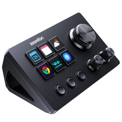SOOMFON Stream Controller SE Stream Control Deck with 6 Customizable LCD Macro Keys to Trigger Actions in OBS Twitch YouTube for