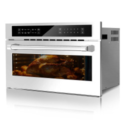30 in Microwave Convection Oven, 1700W Microwave Oven with Air Fryer & Drop Down Door, 1.6 Cu Ft Wall-Mounted Wall Oven, Safety Lock, Touch Control, Versatile Cooking Functions