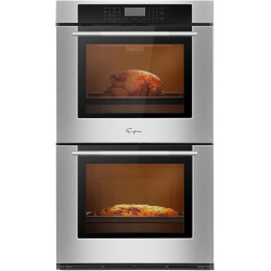 Empava 30" Electric Double Wall Oven Air Fryer Combo Convection Oven Built-in 10 Cooking Functions with LED Digital Display Convection Fan Touch Control in Stainless Steel EMPV-30WO05