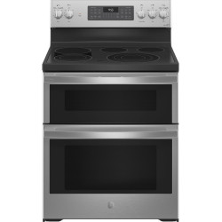 GE Profile 30 in. 5 Burner Element Smart Free-Standing Double Oven Electric Range in Fingerprint Resistant Stainless PB965YPFS