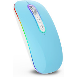 cimetech Wireless Mouse for Laptop Rechargeable, Portable Computer Mice for Business Travel, Silent LED Mouses Inalambrico Optic