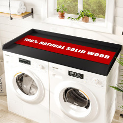 Avana (100% Natural Solid Wood Washer Dryer Countertop – Black Pine Laundry Countertop with Raised Edges, 54” x 27.5” Counter Top for Washer and Dryer, Laundry Room Organizer & Tabletop