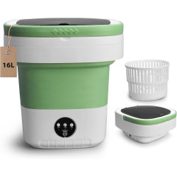 Portable Washing Machine, 16L Upgraded Mini Washer with Spin Basket Laundry Machine, 3 Cleaning Modes Suitable for Small Clothes, Foldable Design Ideal for Hotel, Home, Apartment and Campain