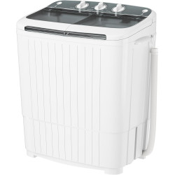 Pataku Portable Washing Machine, 17.6 Lbs Compact Mini Washer and Dryer Combo,Twin Tub Laundry Washer with Spin Cycle, Soaking Function Ideal for Apartment, Dorms, RVs Camping, Grey