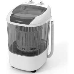 Giantex Portable Mini Washing Machine, 5.5 lbs Capacity Small Compact Laundry Washer with Spin Tub & Drain Hose, Semi-automatic Washer Machine for Apartment Dorms RV Home (Grey)