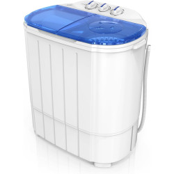 ROVSUN 11LBS Portable Washing Machine, Electric Washer and Dryer Combo with Washer(7lbs) & Spiner(4lbs) & Gravity Draining for Home RV Camping Dorm College Apartment