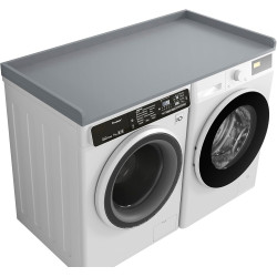 Kaboon Washer Dryer Countertop, Melamine Countertop with 2" Edge Rails - 27.5" Depth x 54" Width Laundry Room Organization, Grey