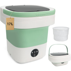 Portable Washing Machine, 17L Foldable Portable Laundry Machine and Spinner for Baby Clothes and Other Small Clothes with 3 Modes Deep Cleaning,Mini Washer for Travel, Dorms, Camping