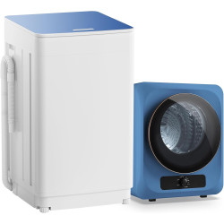 Auertech Portable Washer and Dryer Combo Set, 18 lbs Fully Automatic Washing Machine, 1.5CuFt Portable Dryers, Compact Washer and Dryer for Apartment, RV, Dorm