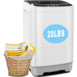 20Lbs Portable Washing Machine Nictemaw Portable Washer, 2.8 Cu.ft Washer and Dryer Combo with Drain Pump, 10 Programs 8 Water Level Compact Laundry Washer for Home, Apartment, RV, Dorms