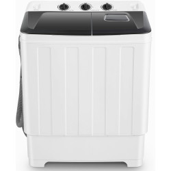 Nictemaw Portable Washing Machine 30Lbs Capacity Washer and Dryer Combo 2 In 1 Compact Twin Tub Laundry Washer (19Lbs) & Spinner (11Lbs) with Built-in Drain Pump, Time Control, for Apartment Dorms RV