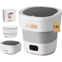 Portable Washing Machine,Mini Washer 16L Upgraded With Spin Basket 3 Modes Deep Cleaning for Underwear,Baby Clothes,Shirt,Small Delicates