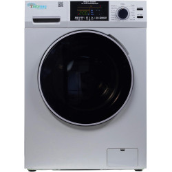 1.6 cu.ft. CONVERTIBLE Compact Combo Washer Dryer with Pet Cycle (Silver)