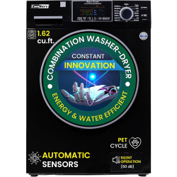 24" Compact Combo Washer Dryer Winterize Quiet Vented/Ventless Dry 110V (Black)