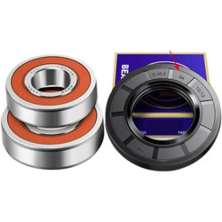 ALturn Compatible for Samsung， Drum Washing Machine Water Seal（45.5 * 84 * 10/12）+Bearings 2 PCs（6206 6207） Oil Seal Sealing Ring Parts