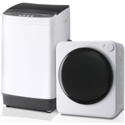 1.6Cu.Ft Portable Clothes Dryer and 16LBS Full Automatic Washing Machine Set, Washer and Spinner Combo, Stainless Steel Tub, Space Saving,Ideal for Laundry, Apartments, Dorms