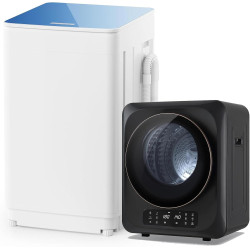 Auertech Portable Washer and Dryer Combo Set, 12 lbs Portable Clothes Dryers, 6 Drying Modes, 18 lbs Fully Automatic Washing Machine, 7 Wash Cycles, Compact Washer and Dryer for Apartment, RV, Dorm