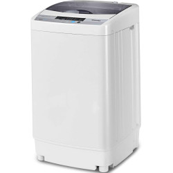 Giantex Full-Automatic Washing Machine Portable Compact 1.34 Cu.ft Laundry Washer Spin with Drain Pump, 10 programs 8 Water Level Selections with LED Display 12 Lbs Capacity