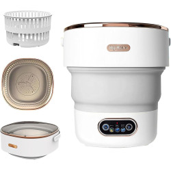 Portable Washing Machine,15L Collapsible Mini Washer with 3 Cleaning Modes Drain Basket Small Foldable Laundry Machine for Travel Camping Dorms RVs Apartments Baby Clothes Underwear Socks Delicates