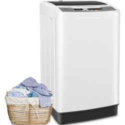 Nictemaw Portable Washing Machine, 20Lbs Capacity Full-Automatic Portable Washer, 2.8Cu.ft Washer and Dryer Combo with Drain Pump, LED Display, 10 Programs & 8 Water Levels for Apartment Dorm RV
