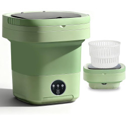 15L Portable Washing Machine, LGLRTD Small Foldable Washer with 3 Cleaning Modes for Baby Clothes, Underwear, Small Items, Mini Collapsible Laundry for Travel Apartment Home Hotel Camping (Green)