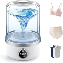 Underwear Washer, Portable Mini Washing Machine, Upgraded Mini Washings Machines, Rechargeable Cordless Washing-Machine, Laundry Cup for Bra, Underwear, Socks (1.5L white)