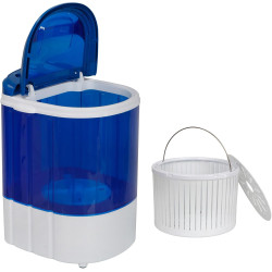SUPER DEAL Portable Washing Machine, Single Tub Small Laundry Washer 5.7 lbs Washing Capacity for Apartments, Dorms,Traveling, RV, Semi-automatic Laundry 110V, Blue