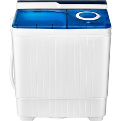 COSTWAY Portable Washing Machine, Twin Tub 26 Lbs Capacity, 18 Lbs Washer and 8 Lbs Spinner, Compact Washer with Control Knobs, Timer Function, Drain Pump, Laundry washer for Apartment RV, Blue