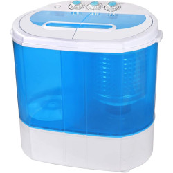 SUPER DEAL Small Portable Washing Machine 9.9lb Mini Compact Washer Twin Tub Laundry Machine Top Load Spinning and Washing Combo 6.57 FT Inlet Gravity Drain Hose