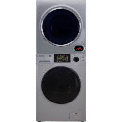 Equator Premium Stackable 15 Lbs Washer 1.62cf 110V+Vented Digi Dryer 3.5cf 110V (Silver)