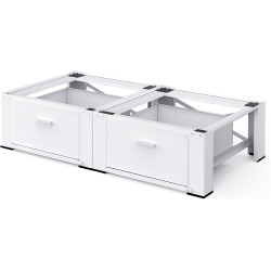 29" Washer and Dryer Pedestals with Drawer- Laundry Pedestal Stand for Washer and Dryer – Set of 2,Alloy Steel Washing Machine Stand Raiser, washer dryer pedestal 14.3'' Height White