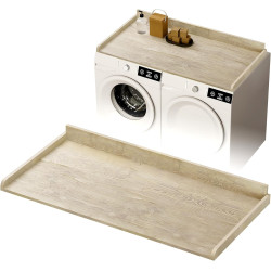 Washer Dryer Countertop, Laundry Countertop Over Wooden Washer and Dryer for The Top with Non-Slip Pads, Laundry Hamper Counter Storage Organization 54" W x 27.5" D (Oak)