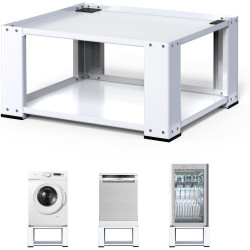 28" Washer and Dryer Pedestals, Laundry Pedestal Stand for Washer and Dryer,Alloy Steel Washing Machine Stand Raiser, Washer Dryer Pedestal 18.1'' Height White