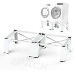 29" Washer and Dryer Pedestals Set of 2, Laundry Pedestal for Washer and Dryer, Alloy Steel Washing Machine Stand Raiser, Washer and Dryer Stand 12.6'' Height White