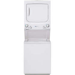 GE White GUD27EESNWW 27"" Electric Laundry Center with 3.8 cu. ft. Washer Capacity and 5.9 cy. ft. Dryer Capacity in White