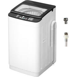 VCJ Portable Washing Machine, 28 Lbs Full-Automatic Portable Washer with 10 Wash Cycles, 24 H Delays, LED Display, Electric Laundry Machine for Apartment, RVs, Dorms